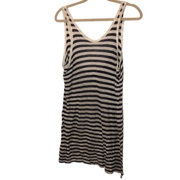 Alexander Wang Linen blue white French Breton Nautical striped sleeveles… - Picture 1 of 4